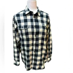 Polo by Ralph Lauren Black Cream Check Flannel Size XL 18-20